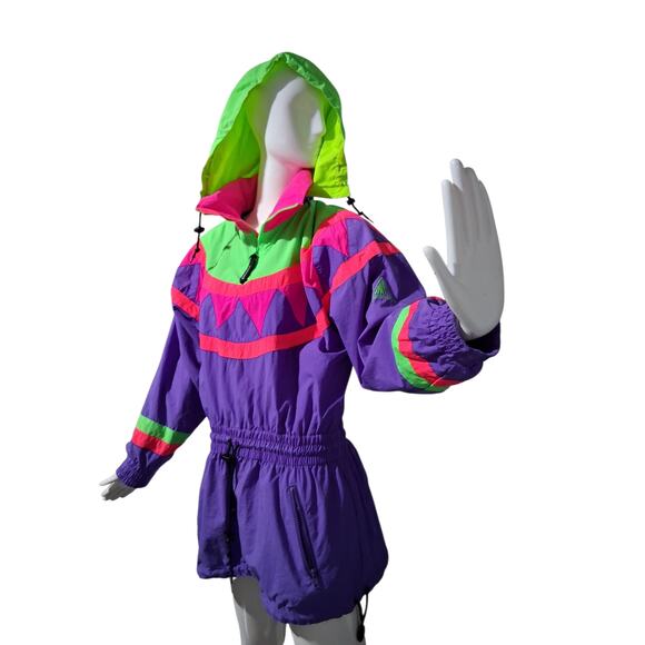 Vintage Cima Ski Wear Women's size 10 Dopamine 80's Colour Block Ski Jacket - Picture 1 of 10